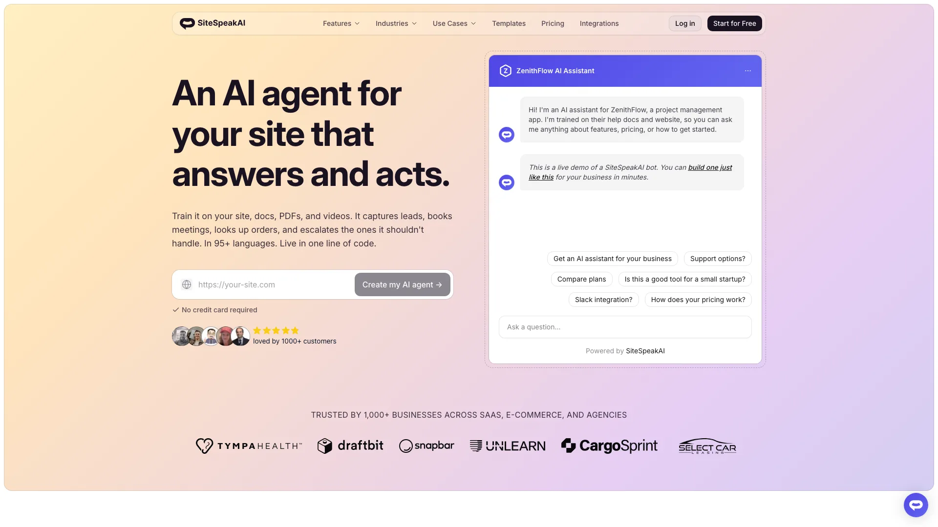 SiteSpeak AI screenshot 1